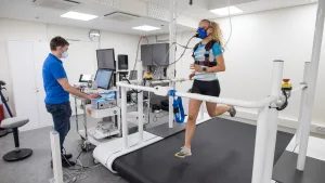 Person doing a fitness test on a threadmill